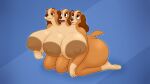  anthro big_breasts bird_dog breasts canid canine canis disney domestic_dog female hi_res huge_breasts hunting_dog lady_(lady_and_the_tramp) lady_and_the_tramp mammal multi_head spaniel theyton 