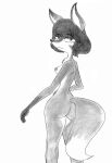  absurd_res anthro big_butt breasts butt canid canine cheek_tuft efradraws facial_tuft female fox fox_tail fur graphite_(artwork) hair hi_res mammal mouritzeen_(lenyavok) multicolored_body multicolored_fur nipples nude pencil_(artwork) pointy_nose short_hair simple_background sketch small_breasts solo traditional_media_(artwork) tuft white_background wide_hips 