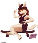 5_fingers 5_toes absurd_res amber_eyes amber_sclera anthro arm_markings artist_name barefoot beanie black_fingernails black_nails black_nose black_toenails bottomwear breasts brown_eyebrows brown_hair butt closed_smile clothed clothed_anthro clothed_female clothing colored_nails cute_fangs digital_media_(artwork) dini_(tiny_dini) domestic_cat english_text eyebrow_through_hair eyebrows eyelashes facial_piercing fangs feet felid feline felis female female_anthro fingernails fingers foot_fetish full-length_portrait fully_clothed fully_clothed_anthro fully_clothed_female fur furgonomic_hat furgonomic_headwear furgonomics gesture gesturing_at_viewer hair hand_gesture hand_on_hip hand_on_own_hip hat headgear headwear hi_res humanoid_feet humanoid_hands long_hair looking_at_viewer mammal markings mouth_closed nails nose_piercing piercing pink_markings pinup plantigrade portrait pose pupils purple_beanie purple_bottomwear purple_clothing purple_hat purple_headwear purple_shirt purple_shorts purple_tank_top purple_topwear septum_piercing shirt shorts shoulder_markings sign simple_background skateboard small_breasts smile smiling_at_viewer soles solo tail tank_top teeth text tinydini_(artist) toenails toes topwear translucent translucent_hair v_sign vehicle white_background white_body white_fur