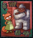  ajmarekart aluminum_foil anthro beard buck_(ajmarekart) buckteeth clothing conspiracy_theory crossed_arms dialogue dress duo english_text facial_hair female gesture hand_gesture hi_res male mammal meryl_(ajmarekart) murphy_and_mitzi paranoid pointing rodent sciurid size_difference speech_bubble teeth text tree_squirrel 