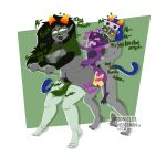 abstract_background absurd_res alien animal_genitalia anthro bodily_fluids body_hair breast_squish breasts butt buttplug buttplug_tail clothing colored_cum cum cum_drip cum_inside dripping ejaculation exposed_breasts fake_tail genital_fluids genitals glowing glowing_cum glowing_eyes glowing_tongue green_penis grey_body grey_skin group group_sex gynomorph hair happy_trail hat headgear headwear heart_symbol held_by_waist hi_res holding_railing holding_tongue homestuck horn humanoid impim intersex intersex/male intersex_penetrated intersex_penetrating intersex_penetrating_male legwear licking licking_another long_hair looking_at_another looking_back looking_pleasured male male_penetrated male_penetrating male_penetrating_intersex meulin_leijon ms_paint_adventures nepeta_leijon nipples penetrating_while_penetrated penetration penile_spines penis pink_cum plug_(sex_toy) precum pseudo-penis pubes rolled_up_shirt sandwiched seductive sex sex_toy sharp_teeth slightly_chubby slightly_chubby_intersex soniclux sonicluxhedgeman splurt squish standing_on_tiptoes stockings sweat sweatdrop sweaty_butt tail teeth text text_with_heart threesome tongue tongueplay train_position trio troll_(homestuck) unusual_anatomy unusual_bodily_fluids unusual_cum unusual_genital_fluids unusual_genitalia ushanka watermark white_eyes white_sclera yellow_sclera