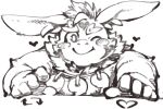 &lt;3 anthro exe_exem inaba_(tas) lagomorph leporid lifewonders like_button line_art long_ears male mammal one_eye_closed rabbit retweet_button slightly_chubby smile solo tokyo_afterschool_summoners wink 