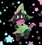  ambiguous_gender anthro black_body black_fur bovid caprine clothing deltarune eyewear floating fur geometric_background glasses goat green_clothing green_hat green_headwear green_robe hat head_tuft headgear headwear hi_res male_(lore) mammal mouthless pink_scarf ralsei robe scarf simple_background smite_(artist) solo tuft undertale_(series) white_eyes wizard_hat wizard_robe 