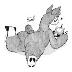  &lt;3 2023 anthro big_butt black_and_white buckteeth bucky_sprouts butt camelid citrussluggo english_text eyelashes fingers fluffy fluffy_tail fur game_console half-closed_eyes hi_res holding_object hooved_fingers hooves llama lying male mammal monochrome musical_note narrowed_eyes nintendo nintendo_ds nintendo_ds_family on_front signature simple_background sketch smile solo tail teeth text thick_thighs traditional_media_(artwork) white_background wide_hips wool_(fur) 