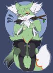  absurd_res alternate_color anthro black_body black_fur blush bodily_fluids braixen breasts cum cum_in_mouth cum_in_pussy cum_inside digital_media_(artwork) eyewear fakemon fan_character female fur generation_6_pokemon generation_9_pokemon genital_fluids genitals glasses green_body green_fur hi_res hybrid inner_ear_fluff mammal meowscarada nintendo nipples nude open_mouth pokemon pokemon_(species) pussy raveneevee simple_background teeth tongue tongue_out tuft white_body white_fur 