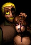 aged_up alternate_species animal_humanoid bill_cipher black_background black_nose blonde_hair blood blood_on_face bloodshot_eyes bodily_fluids brown_body brown_hair brown_skin bruised_eye chapped_lips clothing collarbone corpse death deer deer_humanoid demon digital_media_(artwork) digital_painting_(artwork) dipper_pines disney dreamscreep duo eye_patch eyebrows eyelashes eyewear gore gravity_falls gunshot_wound hair hi_res human humanized humanoid humanoidized hunter inner_ear_fluff light lighting lips male mammal mammal_humanoid monster_falls painting_(artwork) pale_skin pupils raised_eyebrows shaded sharp_teeth shirt simple_background slit_pupils smile teeth toothy_grin topwear tuft vest wounded yellow_eyes yellow_teeth