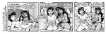 2025 anthro bed brave_new_world_(style_wager) breasts comic domestic_cat english_text eye_contact felid feline felis female feral fur furniture genitals group hair hand_holding high-angle_view human looking_at_another mammal monochrome nipples nude pillow pubes pussy siam_(mbr) siamese sleeping style_wager tail text toyani_sataki trio