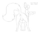 absurd_res anus backsack balls citra citra_taur english_text fur genitals halbean hi_res male mammal mammal_taur monochrome open_mouth open_smile perineum puffy_anus quadruped smile solo tail taur text twerp_(halbean)