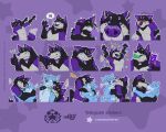 angry anthro beverage bite canid canine canis card celebrating chomp coffee dabbing duo hi_res hug kissing licking like male mammal meme naoto purple_nose reverse shy sleeping solo sticker telegram_sticker tongue uno wolf