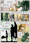 5_fingers anthro bottomwear canid canine clothing dragon duo farin fingers fox geminisaint hi_res loincloth male mammal mythological_creature mythological_scalie mythology royal_priest_(my_mate) scalie sekk&#039;ral speech_bubble spines tail wings
