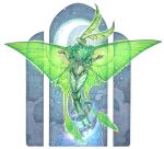  1other antennae artist_name bug cloud drachenmagier english_commentary extra_arms full_body furry green_wings insect_wings looking_at_viewer moon moth night original solo transparent_background wings 