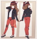  2023 ailurid anthro black_nose clothed clothing digital_media_(artwork) eyebrows female fingers footwear green_eyes hair hi_res long_hair looking_at_viewer looking_back mammal red_panda sicmop 