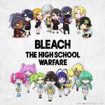  1boy 6+girls :&lt; antenna_hair armband bambietta_basterbine bandaid bandaid_on_knee bandaid_on_leg black_mask black_serafuku black_shirt bleach bleach:_sennen_kessen-hen blonde_hair blue_bow blue_bowtie blue_eyes blue_hair bow bowtie braid bright_pupils candice_catnipp cardigan chibi chibi_only closed_mouth commentary copyright_name copyright_notice crop_top dark-skinned_female dark_skin dokugamine_riruka earrings eyepatch first_aid_kit giselle_gewelle green_eyes green_hair grin hair_bow hair_ribbon headphones headphones_around_neck hinamori_momo inoue_orihime jacket jewelry kotetsu_isane kuchiki_rukia kurotsuchi_nemu leg_warmers liltotto_lamperd long_hair looking_at_viewer low_twintails mask matsumoto_rangiku medical_eyepatch meninas_mcallon midriff miniskirt mouth_mask multicolored_hair multiple_girls navel neckerchief nelliel_tu_odelschwanck official_alternate_costume official_art open_mouth orange_hair otoko_no_ko pink_eyes pink_hair pleated_skirt ponytail purple_eyes purple_hair red_neckerchief ribbon sailor_collar school_uniform serafuku shihouin_yoruichi shirt short_hair side_ponytail sitting skirt smile standing streaked_hair sui-feng sweater_vest tier_harribel tongue tongue_out twin_braids twintails two-tone_hair walking white_jacket white_pupils white_skirt 