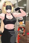  2girls black_gloves blindfold blonde_hair blush breasts cleavage dailymiyanagi gloves grey_hair hair_between_eyes highres long_hair multiple_girls photo-referenced ponytail smile soldier_11_(zenless_zone_zero) tiktok trigger_(zenless_zone_zero) yuri zenless_zone_zero 