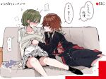  ... 2girls aketa_mikoto blush bow bowtie brown_hair bulge collarbone commentary_request couch ear_blush erection erection_under_clothes fingernails futa_with_female futanari green_hair grey_skirt heart idolmaster idolmaster_shiny_colors inuhadaka looking_at_another multiple_girls nail_polish nanakusa_nichika nose_blush on_couch plaid_clothes plaid_skirt pleated_skirt profile recording school_uniform sitting skirt speech_bubble spoken_ellipsis spoken_heart sweat sweater_vest sweater_vest_lift translation_request unworn_bowtie yuri 