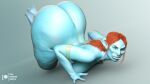  2_toes 3d_(artwork) ass_up big_butt blue_body breasts butt butt_focus claws daz3d daz_studio digit_ring digital_media_(artwork) facial_piercing feet female foot_fetish gradient_background hair hi_res jewelry kneeling looking_at_viewer lowhangingfruit3d mature_female nose_piercing nose_ring piercing red_eyes red_hair ring ring_piercing simple_background smile solo thick_thighs toe_claws toe_ring toes troll wide_hips zulmara_(lhf3d) 