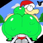 2024 absurd_res anthro balls big_breasts big_butt biped black_eyes breasts butt clothing cloud day duo fangs female female_on_top genitals green_butt hat headgear headwear hi_res luanctoons lucy_swallows male male/female male_on_bottom on_bottom on_top outside penetration penile penile_penetration penis plant reptile scales scalie sex shadow sky snake standing teeth tree white_sclera
