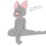 1:1 absurd_res balls bat bob_(twerpishimp) dialogue eyewear flaccid foreskin genitals glasses hi_res mammal nude open_mouth penis pointy_ears sitting slightly_chubby stretching tapering_penis twerpishimp