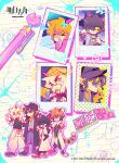  1girl 3boys aak_(arknights) absurdres arknights copyright_name doodles dragon dragon_boy furry furry_female furry_male furry_with_furry highres hung_(arknights) lee_(arknights) multiple_boys mythological_creature official_art pen polaroid tiger tiger_girl v waai_fu_(arknights) 