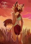  2022 5_fingers anthro arm_tuft barefoot blonde_hair blush bottomless bottomless_anthro bottomless_female breasts brown_body brown_fur canid canine canis cheek_tuft claws clothed clothing comic cover cover_art cover_page covering covering_crotch covering_self domestic_dog elbow_tuft english_text eyes_closed facial_tuft feet female field finger_claws fingers fur german_shepherd grimart hair hat headgear headwear herding_dog hindpaw holding_clothing holding_hat holding_headgear holding_headwear holding_object humanoid_hands inner_ear_fluff mammal partially_clothed pastoral_dog paws police_hat roxy_(trunchbull) running shirt shoulder_tuft smile solo tank_top text toe_claws toes topwear tuft 