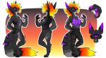  anthro battycat bracelet canid canine clothed clothing female glowing glowing_markings hi_res jewelry mammal maned_wolf markings model_sheet nude punk solo 