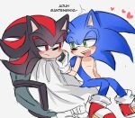  2boys chair closed_mouth felichiii green_eyes hedgehog indonesian_commentary indonesian_text male_focus multiple_boys on_chair open_mouth red_eyes shadow_the_hedgehog simple_background sitting smile sonic_(series) sonic_the_hedgehog white_background yaoi 