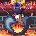 animal_crossing anyplant088 bully_(mario) butt butt_on_fire canid canine fifybear fire humanoid male male/male mammal nintendo raccoon_dog solo tanuki tom_nook_(animal_crossing)