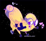  &lt;3 2022 absurd_res ambiguous_gender bent_over black_background bodily_fluids butt despicable_me duo eyes_closed flying_sweatdrops from_behind_position hi_res humanoid illumination_entertainment looking_pleasured male male/ambiguous minion_(despicable_me) narrowed_eyes not_furry open_mouth open_smile palmerita_uwuy penetration pink_tongue sex simple_background smile sweat sweatdrop teeth tongue tongue_out yellow_body 