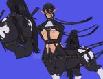 anus backsack balls bdsm_gear bit_gag blue_background chastity_cage chastity_device collar equid equid_taur equine equine_anus equine_taur furgonomics gag gagged genitals hands_behind_back harness harness_bit_gag harness_gag horse horse_taur humanoid_pointy_ears male mammal mammal_taur muzzle_(object) nipples perineum pointy_ears puffy_anus rear_view simple_background smooshkin solo straps submissive submissive_male taur thick_thighs