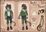 2025 anthro athletic atryl baki_kazari bard belt belt_buckle bisexual bottomwear brown_hair buckle claws clothing cloud domestic_cat ear_piercing eyewear felid feline felis female footwear fur glasses green_clothing green_eyes hair jacket jewelry long_hair looking_at_viewer low_waisted_pants lute male mammal mask model_sheet musical_instrument musician necklace paizo pants piercing plucked_string_instrument popped_collar ring ring_(jewelry) sandals shirtless shirtless_male shoes solo solo_focus starfinder_(rpg) string_instrument striped_body striped_fur stripes sunglasses tabby_cat tan_body tan_fur topwear wearing_glasses white_body white_fur