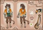 2025 anthro athletic atryl baki_kazari bangle bard belt_pouch bisexual bottomwear brown_hair claws clothing cloud coat domestic_cat eyewear felid feline felis female formal_wear fur glasses green_clothing green_eyes hair jewelry long_hair looking_at_viewer lute male mammal mask model_sheet musical_instrument musician necklace orange_clothing paizo pants pathfinder pattern_clothing plucked_string_instrument sash shirtless shirtless_male solo solo_focus string_instrument striped_body striped_fur stripes tabby_cat tan_body tan_fur toga topwear wearing_glasses white_body white_fur