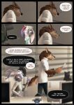 3d_(artwork) anthro b blue_eyes bottomwear brown_body brown_fur canid canine canis clothing comic denim denim_bottomwear denim_clothing dialogue digital_media_(artwork) english_text eyewear female fur glasses hair hair_strand hi_res jeans jo june_(striped_sins) lagomorph lance_(striped_sins) leporid male mammal office pants pattern_clothing purple_body purple_fur rabbit scarf shirt striped_clothing striped_sins stripes t-shirt text topwear url white_hair willitfit wolf work