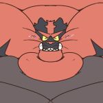 absurd_res ambiguous_gender anthro big_cheeks black_body black_fur blob_(disambiguation) blush chubby_cheeks double_chin eyes_closed fur generation_7_pokemon grey_body grey_fur hi_res huge_cheeks hyper_cheeks icon incineroar morbidly_obese morbidly_obese_anthro nintendo obese obese_anthro overweight overweight_anthro pakozilla pokemon pokemon_(species) red_body red_fur sharp_teeth smile solo teeth whiskers yellow_eyes