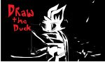 2014 ambiguous_gender anthro black_and_white_and_red black_background digital_drawing_(artwork) digital_media_(artwork) domestic_cat felid feline felis fur mammal naircat red_text restricted_palette simple_background solo text white_body white_fur