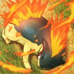 2025 3_toes absurd_res ambiguous_feral ambiguous_gender black_body black_ears black_fur day digitigrade elemental_manipulation feet feral fire fire_manipulation flaming_hair flaming_mane flaming_tail fur generation_2_pokemon grass hi_res mammal multicolored_body multicolored_fur nintendo outside plant pointy_ears pokemon pokemon_(species) prick_ears pseudo_hair pseudo_mane pupils quadruped quilava red_eyes red_inner_ear shaded solo spicyichizo standing tail tan_body tan_fur toes two_tone_body two_tone_fur