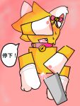 blush bodily_fluids chinese_text domestic_cat felid feline felis female genital_fluids genitals human mammal neko_noob noob_(roblox) rabperr roblox robloxian simple_background solo tail text