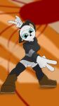 4k 9:16 absurd_res anthro black_ears blue_eyes boots breasts brown_boots brown_clothing brown_footwear clothing digital_drawing_(artwork) digital_media_(artwork) fan_character felid feline female footwear fur grey_clothing hi_res hoodie legwear mammal original_character runya_(twotone) shaded shaking shoes simple_background simple_coloring simple_shading socks solo stockings topwear twotone white_body white_fur