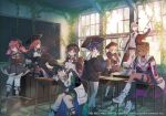  arisugawa_natsuha blonde_hair blue_eyes chalkboard classroom houkago_climax_girls_(idolmaster) idolmaster idolmaster_shiny_colors izumi_mei komiya_kaho mayuzumi_fuyuko morino_rinze multiple_girls official_art plant red_eyes red_hair saijo_juri serizawa_asahi sonoda_chiyoko straylight_(idolmaster) 