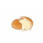  bisected bread cat chai_(drawingchisanne) food food_focus no_humans original signature simple_background white_background 