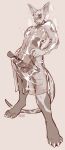 anthro balls bodily_fluids clothed clothing coat disembodied_hand domestic_cat duo erection fangs felid feline felis front_view genitals hairless hairless_cat handjob hi_res humanoid_genitalia humanoid_penis looking_pleasured male male_anthro mammal monochrome open_mouth penile penis raincoat seraphictiger sex solo_focus sphynx_(cat) standing sweat sweaty_face teeth topwear translucent translucent_clothing