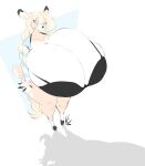 2025 absurd_res alternate_species anthro big_breasts black_bra black_clothing black_underwear blonde_hair blue_eyes bra breasts cassie_torbjornson closed_smile clothing deer digital_drawing_(artwork) digital_media_(artwork) dullvivid english_description eyebrow_through_hair eyebrows eyelashes female fur furrification geometric_background hair hi_res high-angle_view hooves huge_breasts hyper hyper_breasts inner_ear_fluff looking_at_viewer mammal mouth_closed multicolored_body multicolored_fur pattern_clothing pattern_shirt pattern_topwear shirt signature simple_background smile solo striped_clothing striped_shirt striped_topwear stripes tan_body tan_fur topwear translucent translucent_hair tuft two_tone_body two_tone_fur underwear white_background white_body white_fur