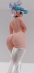 3d_(artwork) animal_humanoid areola barely_visible_areola big_butt blue_areola breasts brown_eyes butt cephalopod cephalopod_humanoid choker clothing cross_pupils digital_media_(artwork) ear_piercing ear_ring female hair hat headgear headwear hi_res humanoid humanoid_pointy_ears inkling jewelry legwear looking_at_viewer looking_back looking_back_at_viewer marie_(splatoon) marine marine_humanoid mole_under_eye mollusk mollusk_humanoid mostly_nude mostly_nude_female mostly_nude_humanoid necklace nintendo octopus_humanoid piercing pointy_ears pseudo_hair rear_view ring_piercing short_hair solo splatoon tentacle_hair tentacles thick_thighs thigh_highs tlittleginny visor_cap white_clothing white_legwear white_thigh_highs wide_hips