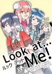  4girls absurdres aquabooks black_eyes black_hair black_skirt blue_dress blue_eyes blue_hair cover cover_page doujin_cover dress flower frown green_dress green_hair highres holding_own_arm ibaraki_kasen jiangshi kaku_seiga miyako_yoshika multiple_girls ofuda pink_flower pink_hair pink_rose red_eyes red_shirt red_tabard rose shirt skirt smile soga_no_tojiko sparkling_eyes tabard touhou white_eyes 
