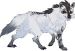  2025 black_body black_fur black_markings black_nose black_sclera claws feral fervis_(razim) fur hi_res kendraw loth-wolf male markings mechanical_leg orange_eyes paws quadruped scales toe_claws white_body white_fur 