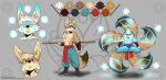 absurd_res alternate_universe anthro arm_guards asian_mythology bottomwear canid canine chinese_mythology clothing crossed_legs east_asian_mythology floating flower fox fox_spirit glowing glowing_eyes glowing_markings hi_res lotus_(flower) male mammal markings masterzoroark666 meditation model_sheet multi_tail mythology orbs oversized_bottomwear oversized_clothing oversized_pants pants plant solo staff tail