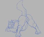 alien andromorph animal_genitalia animal_vulva anthro anus ass_up big_butt butt canid canine canine_genitalia canine_vulva canis genitals hatzun intersex jack-o'_pose lddraws mammal pose presenting presenting_hindquarters raised_tail solo solo_focus tail trans_(lore) trans_man_(lore) wolf
