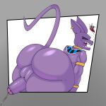 1:1 anthro balls beerus big_balls big_butt big_penis bodily_fluids butt clothing digital_media_(artwork) domestic_cat dragon_ball dragon_ball_super felid feline felis genital_fluids genitals hairless hairless_cat hi_res huge_balls huge_butt male mammal nude open_mouth penis purple_body sharp_teeth solo sphynx_(cat) tail teeth thick_thighs woopyy