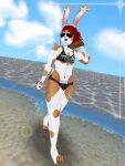 3d_(artwork) anthro b0tster beach beachwear bikini bunlith_(b0tster) clothing cloud digital_media_(artwork) eyewear inner_ear_fluff lagomorph lens_flare leporid long_ears low_poly mammal navel rabbit seaside sky solo sunglasses swimwear trans_(lore) trans_woman_(lore) tuft two-piece_swimsuit walking