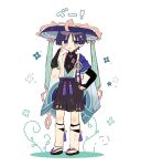  1boy :p absurdres akanbe aqua_gemstone aqua_kimono arm_at_side belt black_belt black_bodysuit black_bow black_bridal_gauntlets black_hair black_leggings black_sandals black_shorts blue_eyes blue_hat blue_sleeves blunt_ends bodysuit bow bridal_gauntlets eyelid_pull feathers finger_to_eye full_body gem genshin_impact gold hakama hakama_shorts hand_on_own_hip hand_up hat highres japanese_clothes jingasa juban kimono knee_blush layered_sleeves leg_warmers leggings looking_at_viewer male_focus mandarin_collar open_clothes open_kimono pleated_shorts poe_www pom_pom_(clothes) purple_sash sandals sash scaramouche_(genshin_impact) short_sleeves shorts shoulder_peek solo tassel tongue tongue_out translation_request vision_(genshin_impact) wanderer_(genshin_impact) white_background white_kimono white_leg_warmers white_sleeves yellow_feathers zouri 