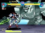  1girl 2boys amate_yuzuriha aqua_eyes aqua_shirt artist_name battle blonde_hair blue_hair char_aznable character_name chikichikibanban closed_mouth colored_inner_hair commentary_request energy_sword fake_screenshot fighting_game gquuuuuux green_eyes gundam gundam_gquuuuuux health_bar helmet holding holding_weapon jacket long_sleeves looking_at_viewer marvel_vs._capcom mecha mecha_focus mobile_suit multicolored_hair multiple_boys no_humans open_mouth parody purple_hair red_eyes red_hair red_jacket robot rx-78-2_gundam school_uniform science_fiction shield shirt short_hair shuji_ito style_parody sweater sword tank_top thrusters two-tone_hair v-fin video_game watermark weapon zeon 